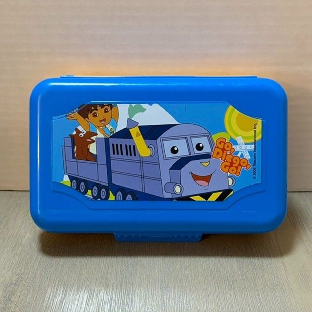 Vintage Go Diego Go 2006 Viacom Hard Pencil Case Blue Yellow